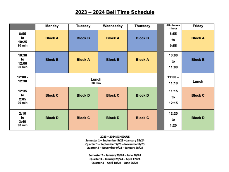 Bell Times 2023-2024